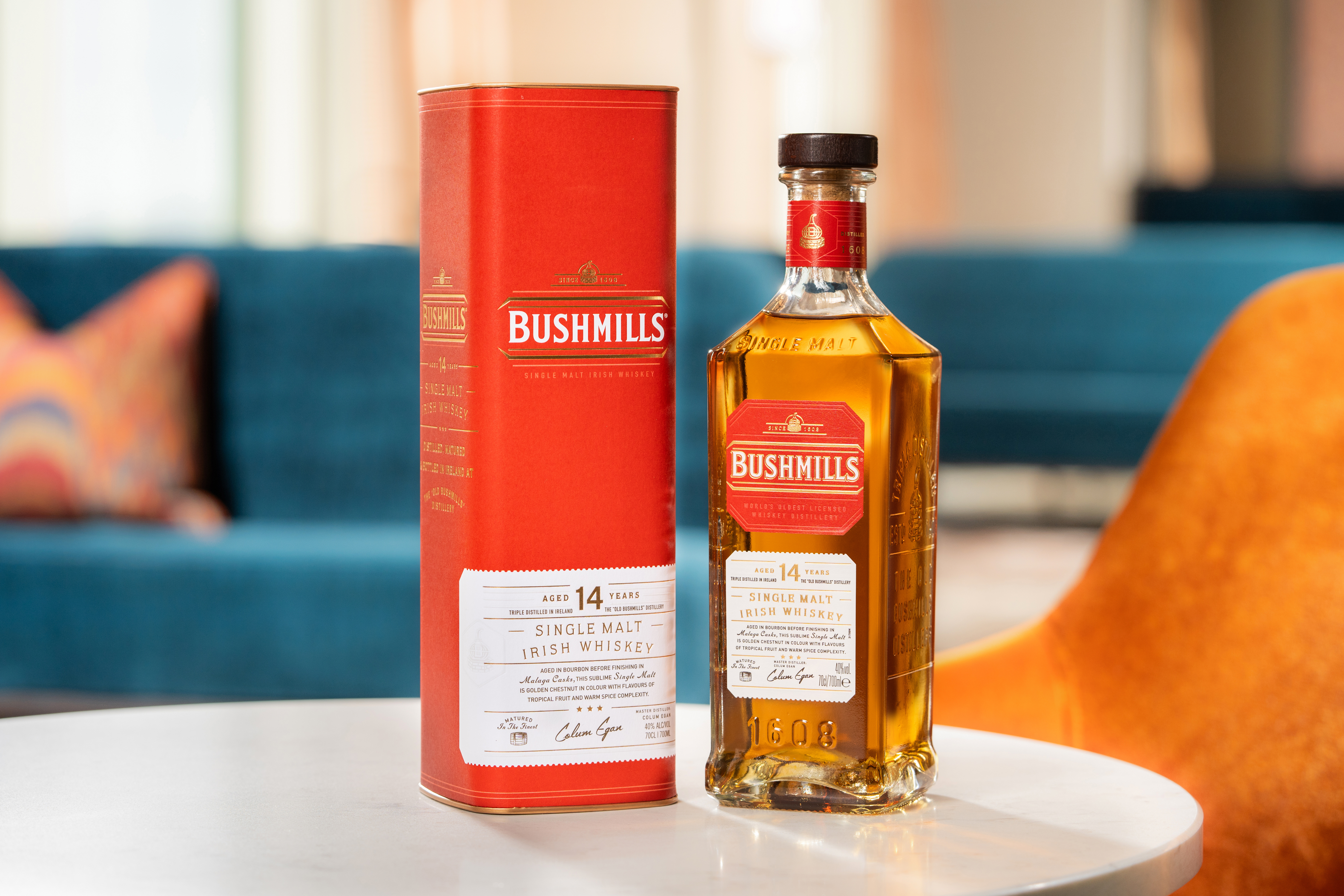 Bushmills 14 Year Old Lifestyle Bottle and Pack